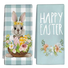 Puomue Easter towels absorb quickly with a decorative print for fast cleanup.