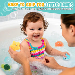 Puptily soft-texture bath toys easy to grip for toddlers 1-3