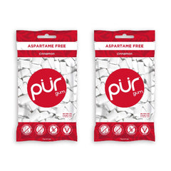 PUR Gum Cinnamon two-pack front view for convenient on-the-go freshness