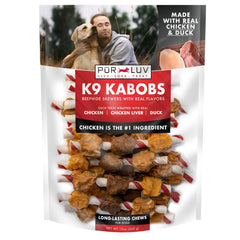 Pur Luv K9 Kabobs real chicken jerky close-up showing protein-rich treat for active dogs