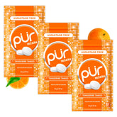 PUR Mints Tangerine Tango in a resealable pouch for easy freshness on the go.