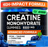 PURA WEX NUTRITION Creatine Monohydrate Gummies 8500mg Complex – Pre-Workout Chews, Sugar Free, Vegan, Blueberry (120 Count) - Perla Store | The Ultimate A to Z Marketplace for Every Need in Canada
