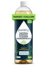 Puracy Multi-Surface Cleaner bottle pouring for easy, streak-free cleaning on any surface.
