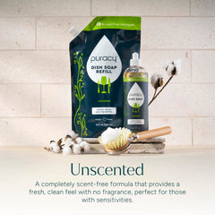 Puracy Unscented Dish Soap Packs safe-surfaces protects food-contact surfaces