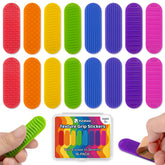 PuraEase textured sensory strips in rainbow colors promote calm focus for kids.