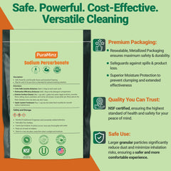 PuraMinz Sodium Percarbonate powder-dispense enables easy measuring and controlled use.