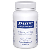 Pure Encapsulations Ashwagandha 500mg bottle supports stress adaptation and metabolism