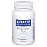 Pure Encapsulations B-Complex Plus bottle with capsules supports nervous system and energy.