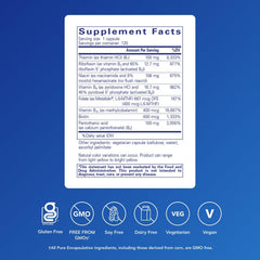 B-Complex Plus capsules close-up emphasizing B vitamins for energy and cognition.