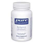Pure Encapsulations Berberine UltraSorb bottle pour displaying capsules and potential metabolic support.