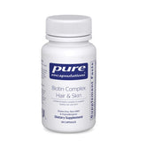 Pure Encapsulations Biotin Complex Hair and Skin bottle front supports healthy hair and skin.