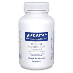 Pure Encapsulations Buffered Ascorbic Acid Capsules bottle signaling gentle vitamin C.