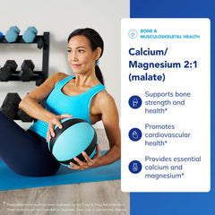 Pure Encapsulations Cal/Mag Malate capsules close-up for easy to swallow vegan format
