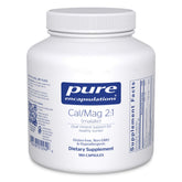 Pure Encapsulations Cal/Mag Malate front bottle view with vegan mineral capsules for bone support