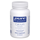 Pure Encapsulations Calcium (Citrate) bottle showcases premium, highly absorbable calcium for bone and joint health