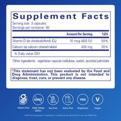 Pure Encapsulations Calcium with Vitamin D3 capsules closeup for daily intake convenience