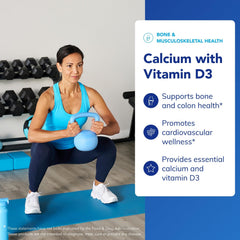 Pure Encapsulations Calcium with Vitamin D3 label panel showing ingredients and purity