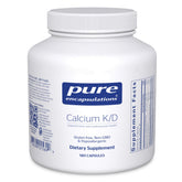 Pure Encapsulations Calcium K/D bottle on shelf highlighting bone support.