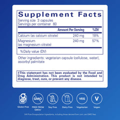 Pure Encapsulations Calcium Magnesium Citrate capsules for daily mineral support.