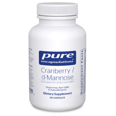 Pure Encapsulations Cranberry D-Mannose bottle front view for urinary health.