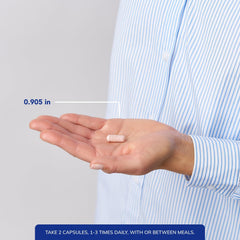 Dosing directions show two capsules per serving for flexibility.
