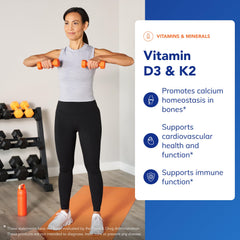 Pure Encapsulations Vitamin D3 & K2 front label emphasizes purity and allergen-free formula.