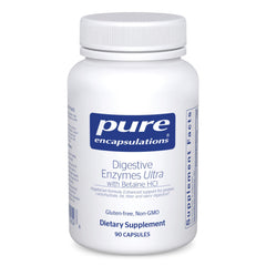Pure Encapsulations Digestive Enzymes Ultra bottle front shows broad enzyme support for meals