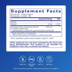 Close-up of E.P.O. softgel capsules for gentle daily intake.