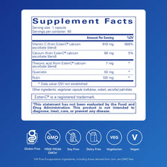 Pure Encapsulations Ester-C & Flavonoids capsules demonstrate easy daily use.