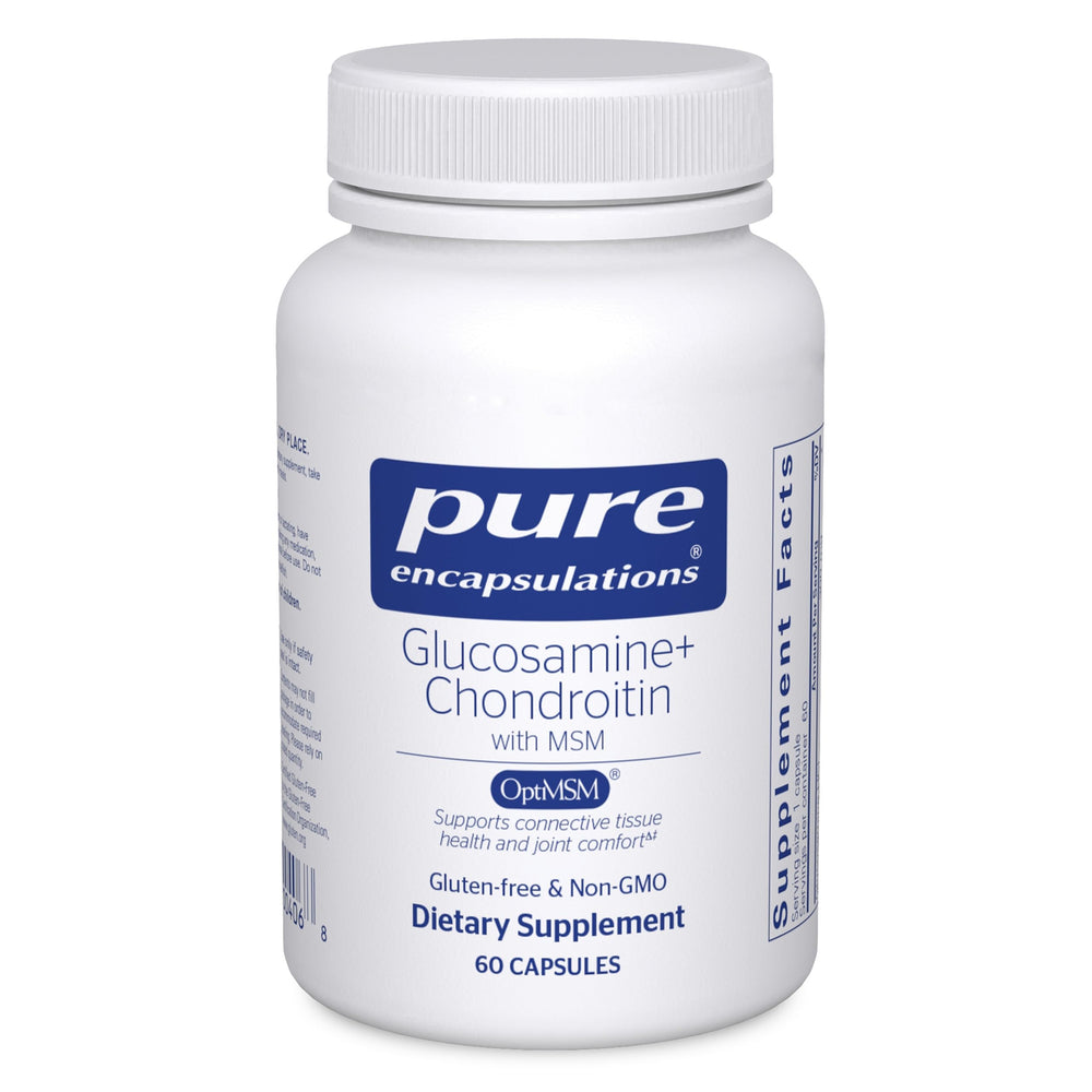 Pure Encapsulations glucosamine chondroitin with MSM bottle supports joint health