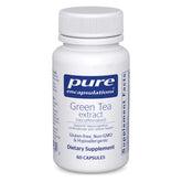 Pure Encapsulations Green Tea Extract Decaf bottle for convenient daily antioxidant support.