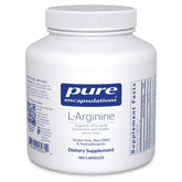 Pure Encapsulations L-Arginine bottle front shows a trusted heart health supplement for daily use.
