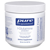 Pure Encapsulations L-Glutamine powder bottle supports gut and muscle health daily.