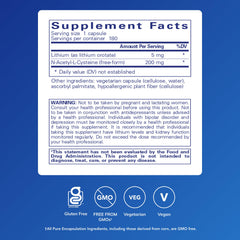 Pure Encapsulations Lithium Orotate capsules ready to take for memory support.