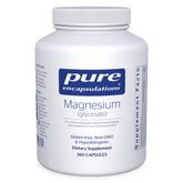 Pure Encapsulations Magnesium Glycinate bottle close-up, highlighting sleep support potential.