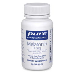 Pure Encapsulations Melatonin 3 mg bottle for easy nightly sleep support
