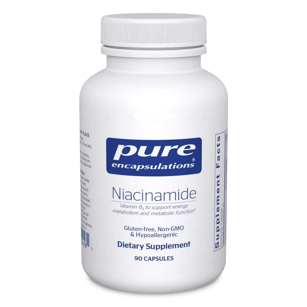 Pure Encapsulations Niacinamide bottle front view for metabolism support