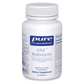 Pure Encapsulations O.N.E. multivitamin bottle front shows all-in-one daily formula for wellness.