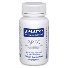 Pure Encapsulations P5P 50 bottle with capsules for energy metabolism support.