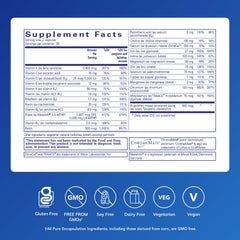 Capsules close-up highlighting choline and iron content