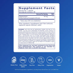 Pure Encapsulations Pregnenolone 10 mg bottle side highlights easy daily use.