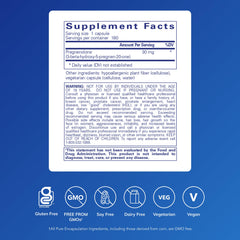 Pregnenolone capsules close-up showing vegan and gluten-free formulation