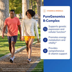 Capsules close-up of PureGenomics B-Complex illustrating non-GMO formulation.