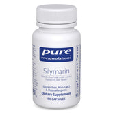 Pure Encapsulations Silymarin bottle shows 250 mg capsules for liver health support.