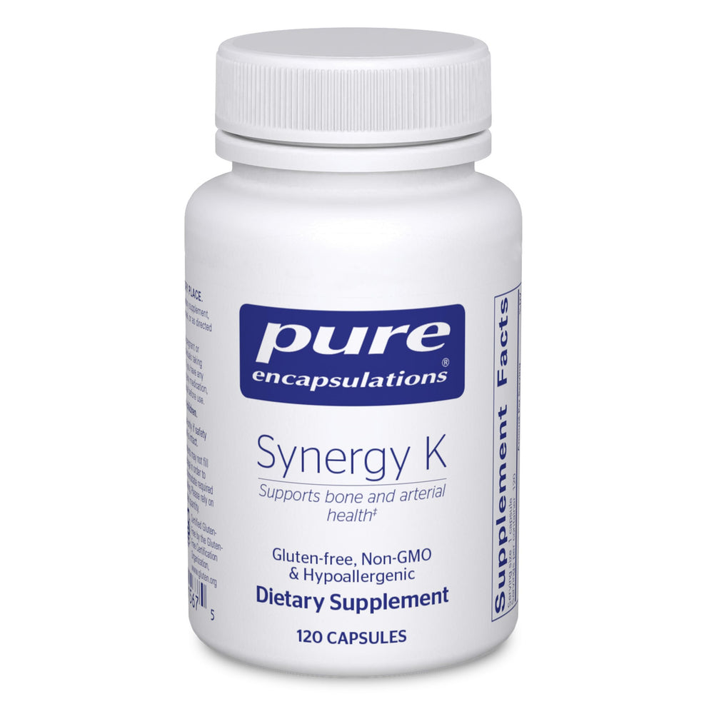 Pure Encapsulations Synergy K bottle with capsules for bone support