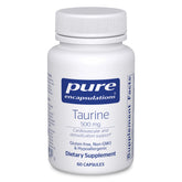 Pure Encapsulations Taurine 500 mg capsules for heart, brain, and muscle support