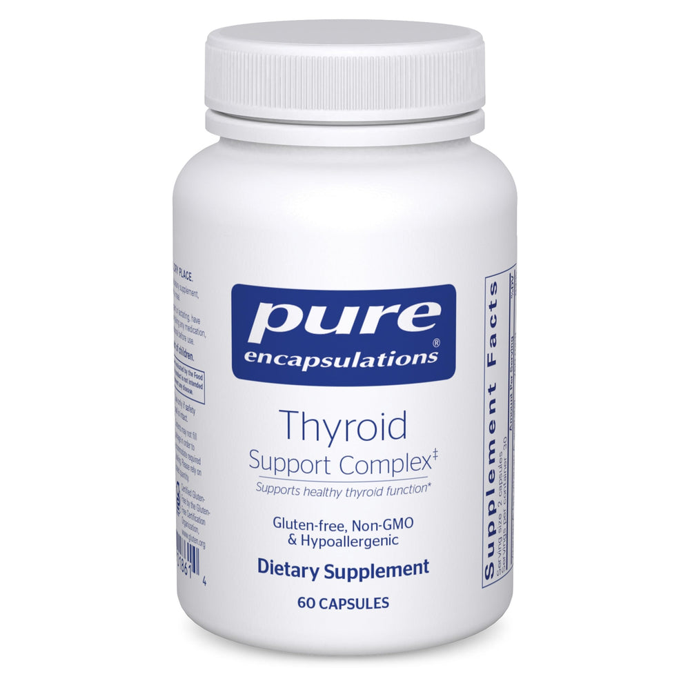 Pure Encapsulations Thyroid Support Complex bottle for daily thyroid wellness.