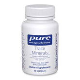 Pure Encapsulations Trace Minerals bottle shows vegan multi-mineral blend for nutrient metabolism.