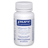 Pure Encapsulations Vitamin D3 bottle showing 125 mcg dose for bone support