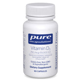Pure Encapsulations Vitamin D3 250 mcg bottle front view supports bone health and daily wellness